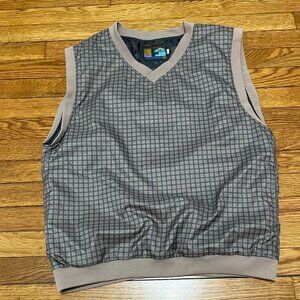 Vintage Forrester's Womens Golf Vest Size Ladies Large Green Gold Plaid Outdoors